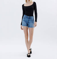 Vervet By Flying Monkey - Rebecca Raw Hem Denim Shorts
