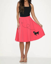 Orchid Bloom - Embroidered Poodle Swing Skirt