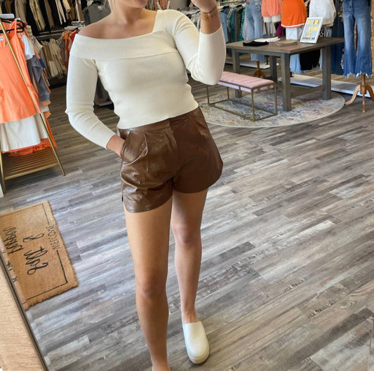 Blue Blush - Asymmetrical Ribbed Sweater