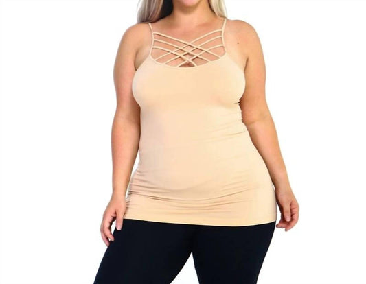 Zenana - Strappy Criss Cross Cami Top - PLUS