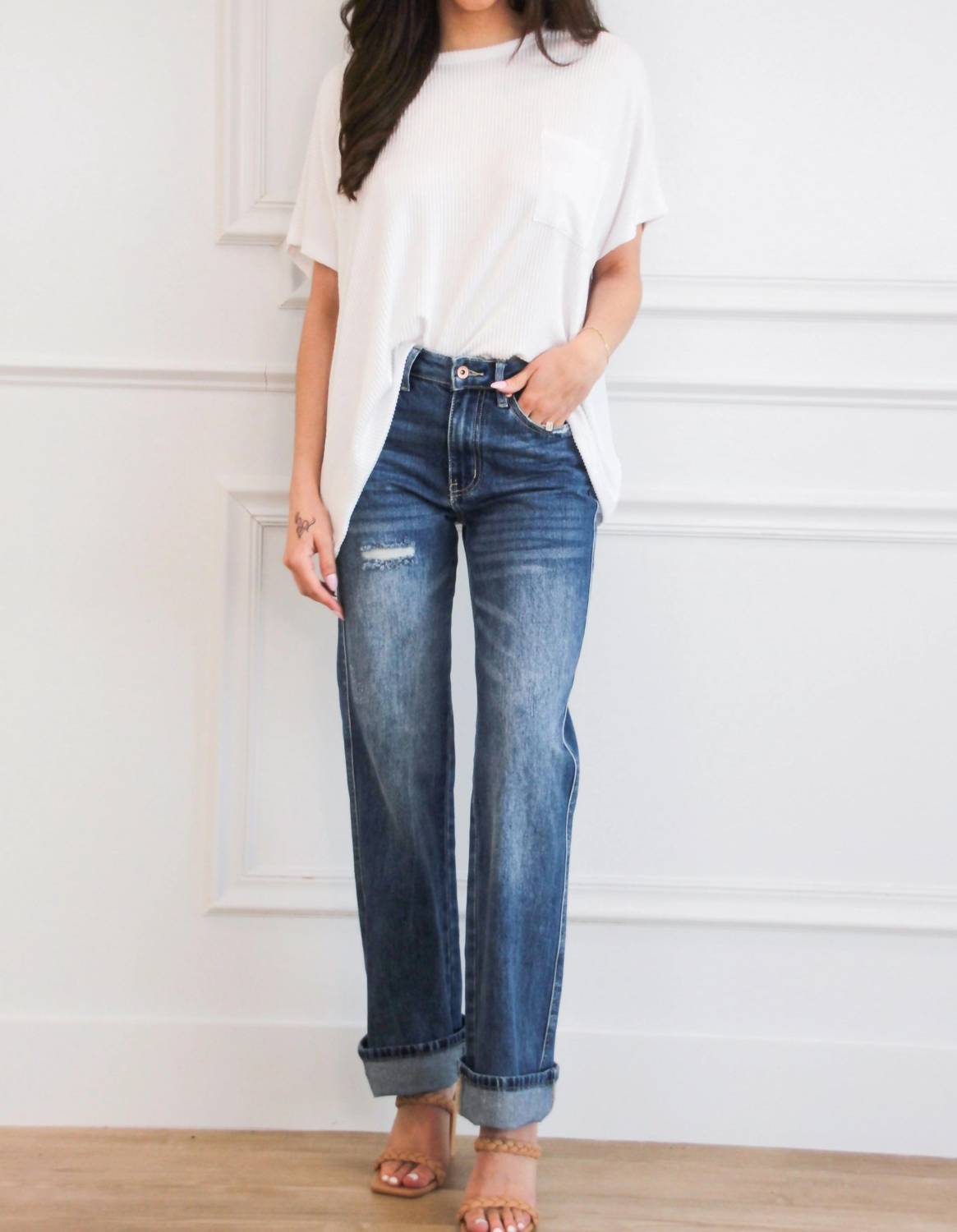 Zenana - Ellison Corded Rib Oversized Pocket Top
