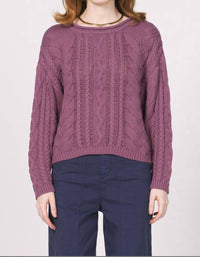 Another Love Niasha Cable Knit Sweater in orchid smoke - women's sweater