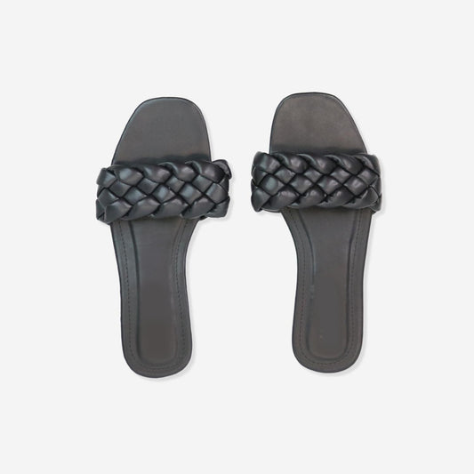 Qupid - Women's Braided Slip On Sandals