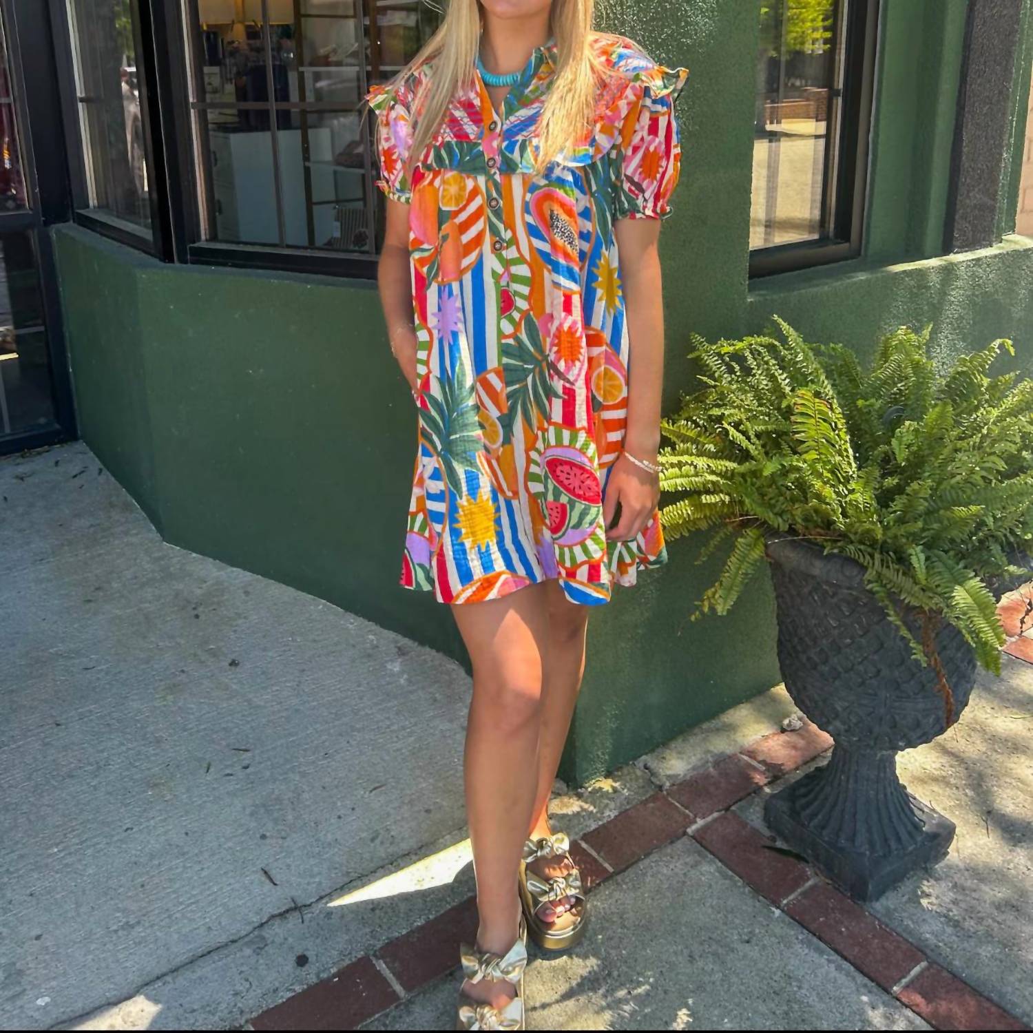 Karlie - Tropical Fruit Baby Doll Dress