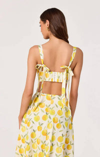 Astr - Myria Print Tie-strap Cropped Bustier Top