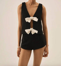 For Love & Lemons - Bonnie Boucle Tie Front Top