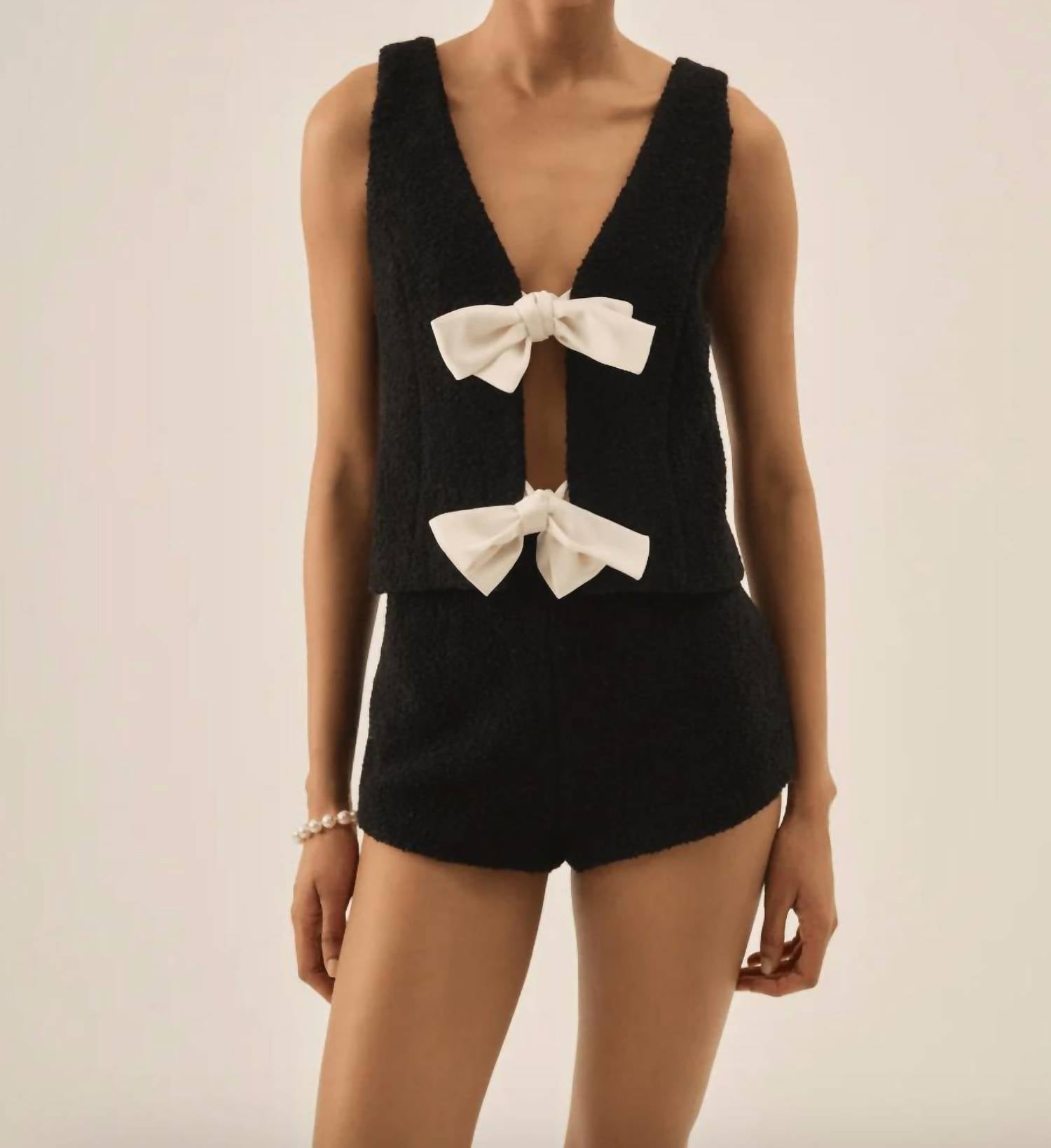 For Love & Lemons - Bonnie Boucle Tie Front Top