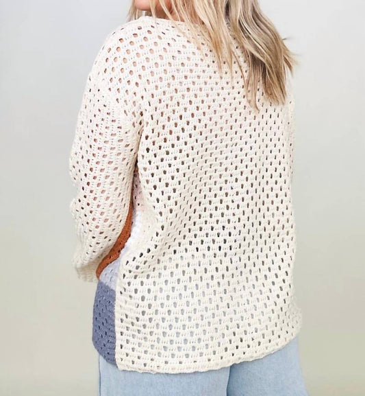 Davi & Dani - Color Blocked Knit Top