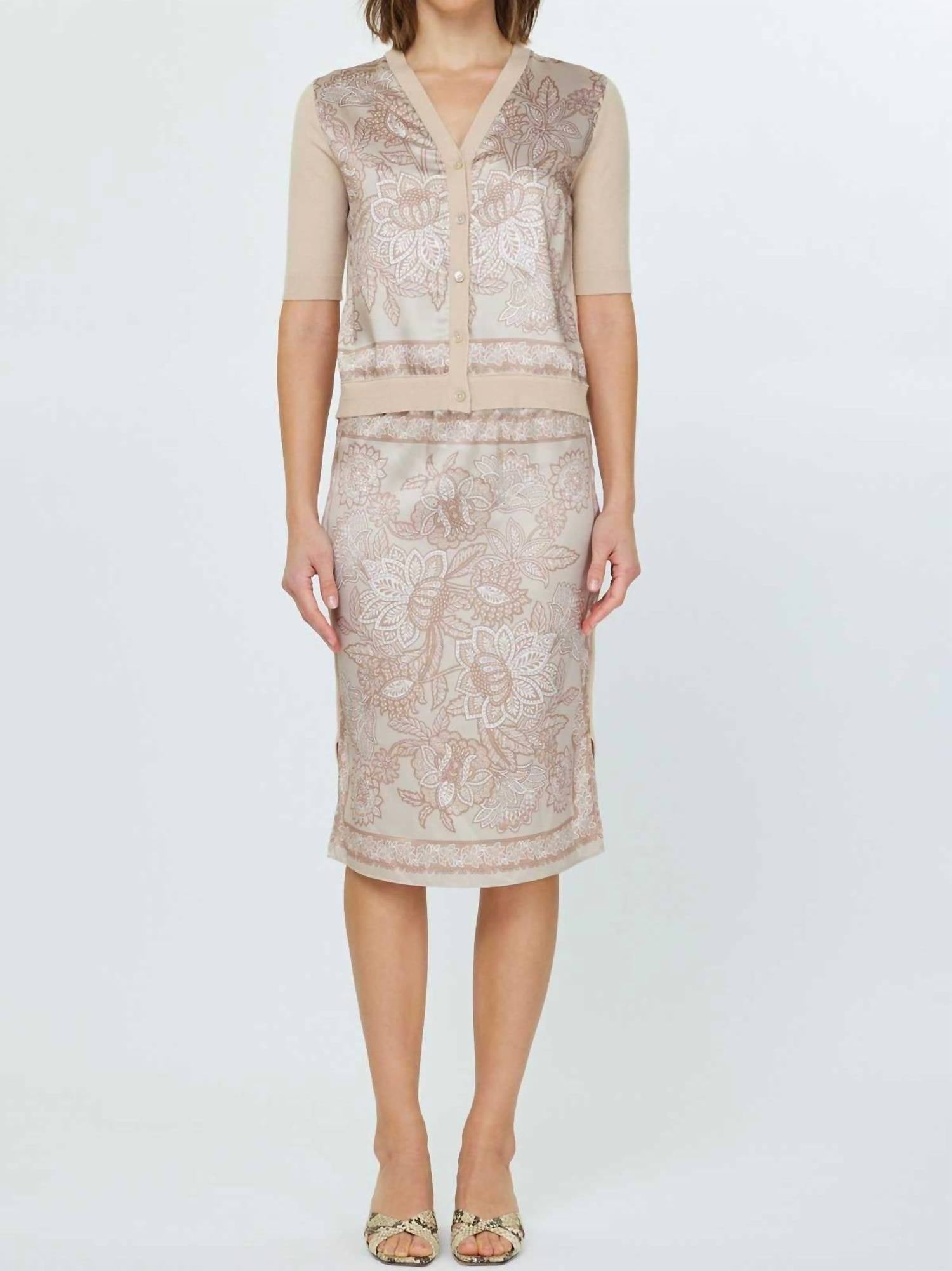 Current Air - Mixed Media Floral Paisley Cardigan