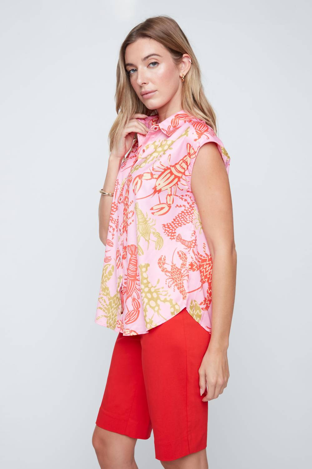 Renuar - Printed Button Front Top