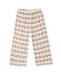 Rylee + Cru Kid's Ruffle Pajamas in holiday flannel - kids' sleepwear - detail view