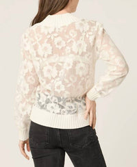 BTB Los Angeles Rue Floral Sweatshirt in ivory - women's top - alternate view