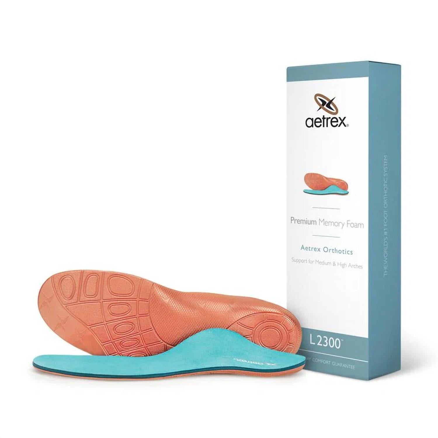 Aetrex Men's Premium Memory Foam Orthotics Insole in orange blue - men's sneaker