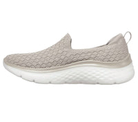 Skechers Women's Gowalk Hyper Burst Glimmer Hope Slip On Sneaker in taupe - women's sneaker - detail view