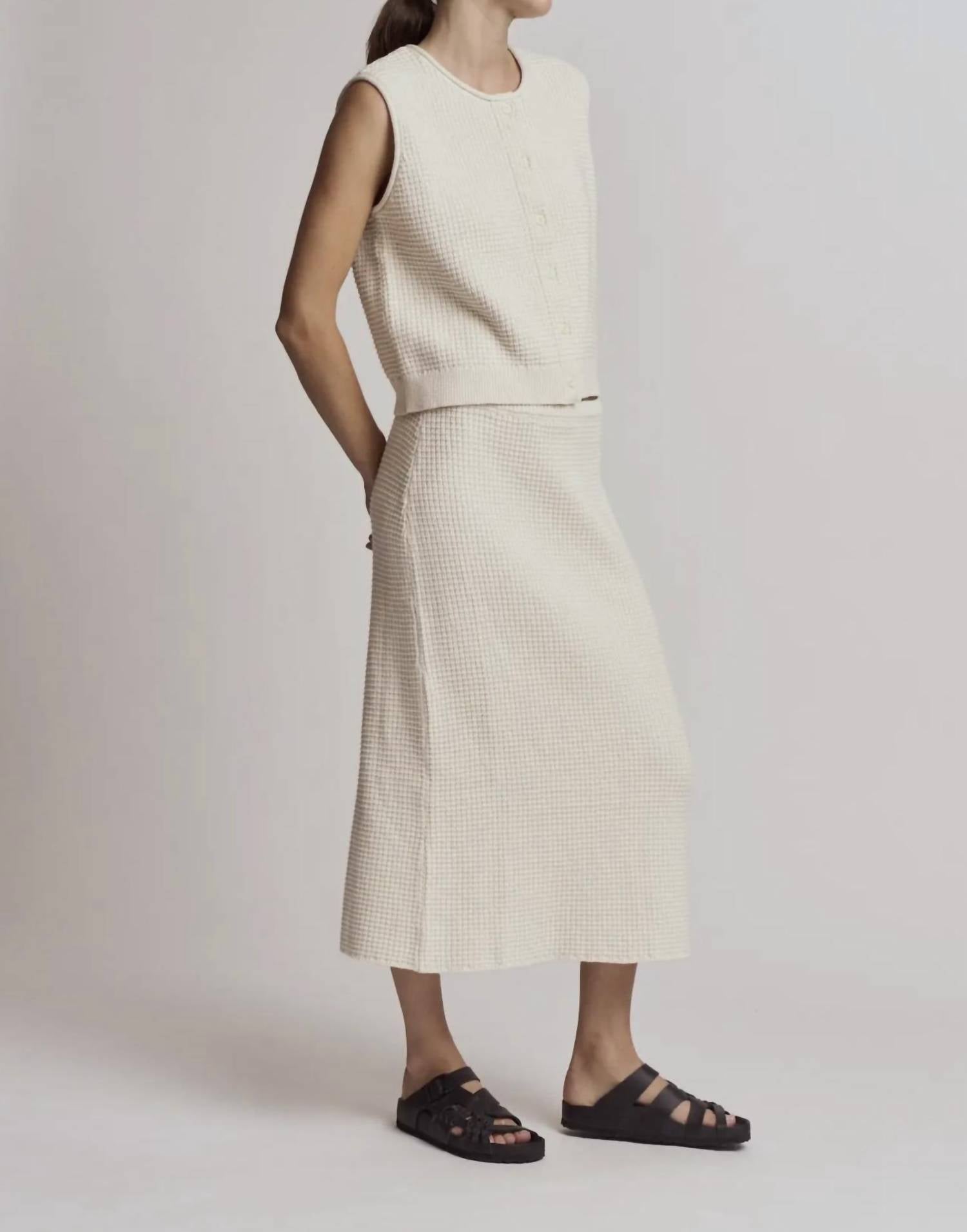 Grade & Gather - Texture Knit Buttoned Vest
