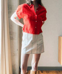 Never A Wallflower - Aster Short Sleeve Pintuck Top
