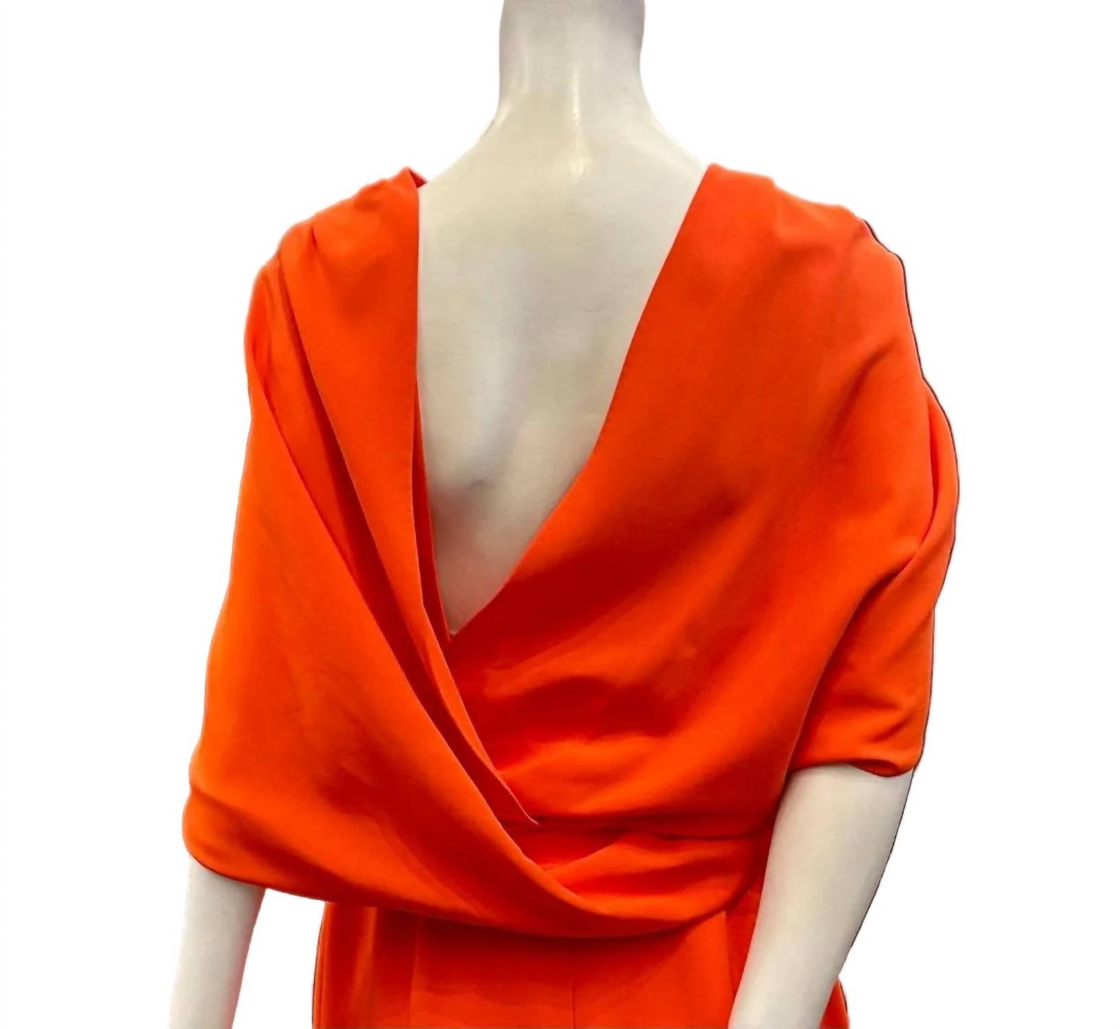 Oscar De La Renta - Women's Draped Sleeve Cady Column Gown
