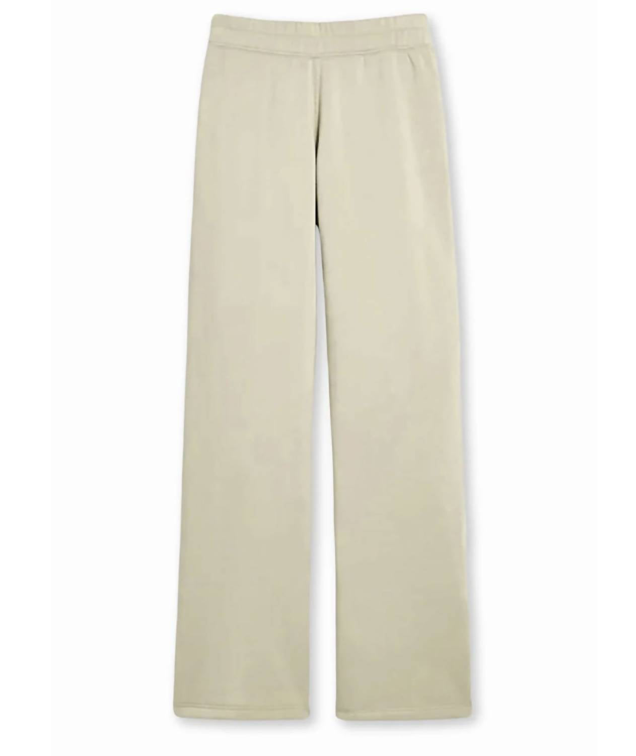 Katie J NYC Girl's Dylan Wide Leg Sweatpants in stone - kids' joggers - detail view