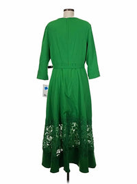 Mac Duggal - Illusion Skirt Quarter Sleeve Midi Dress