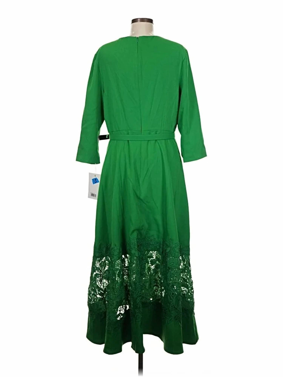 Mac Duggal - Illusion Skirt Quarter Sleeve Midi Dress