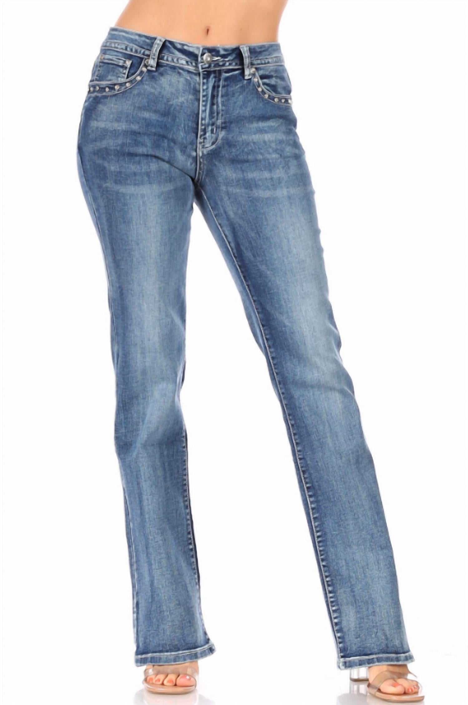 Bus Stop - Angel Cross Distressed Jean