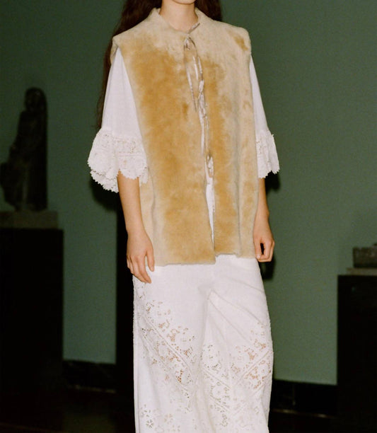 Sea - Elliot Shearling Tie-Front Vest