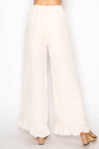 Origami - Lined Flowy Pants With Ruffle Details
