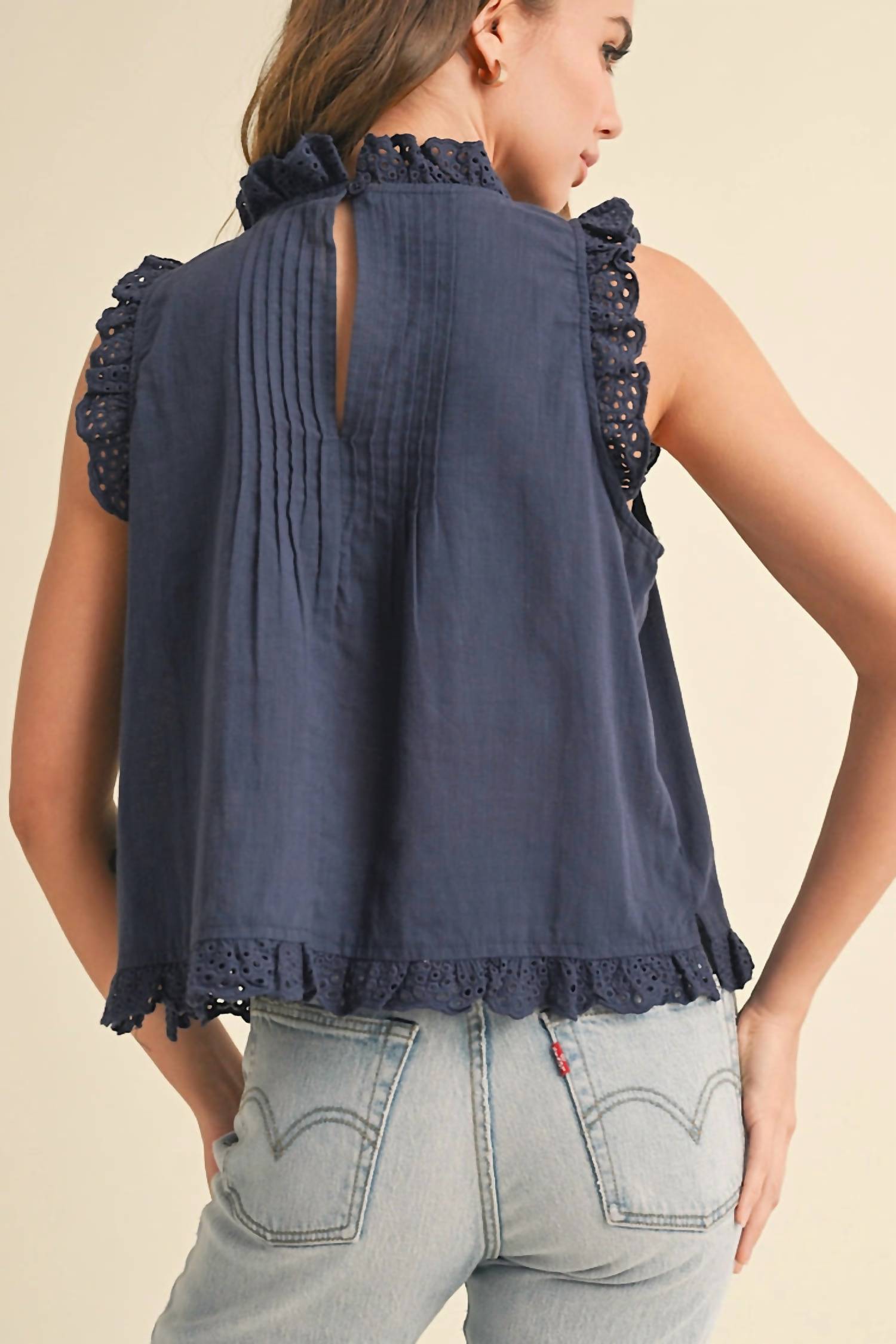 Wishlist - Darling Eyelet Ruffle Top