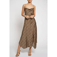 Sans Souci - Satin Front Slit Dress