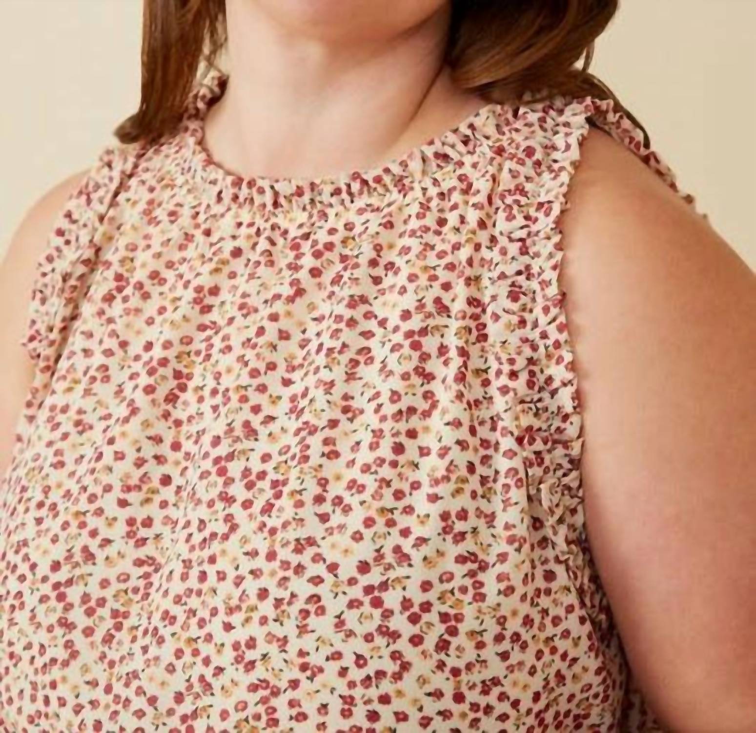 Hayden La - Ruffle Detail Ditsy Tank - Plus