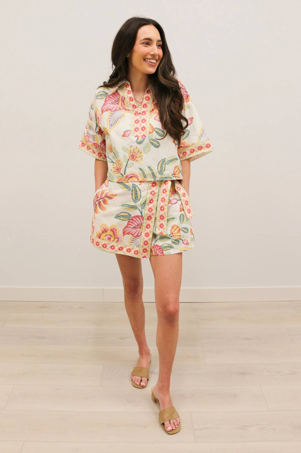 Entro - Seychelles Tropical Print Wrap Front Skorts