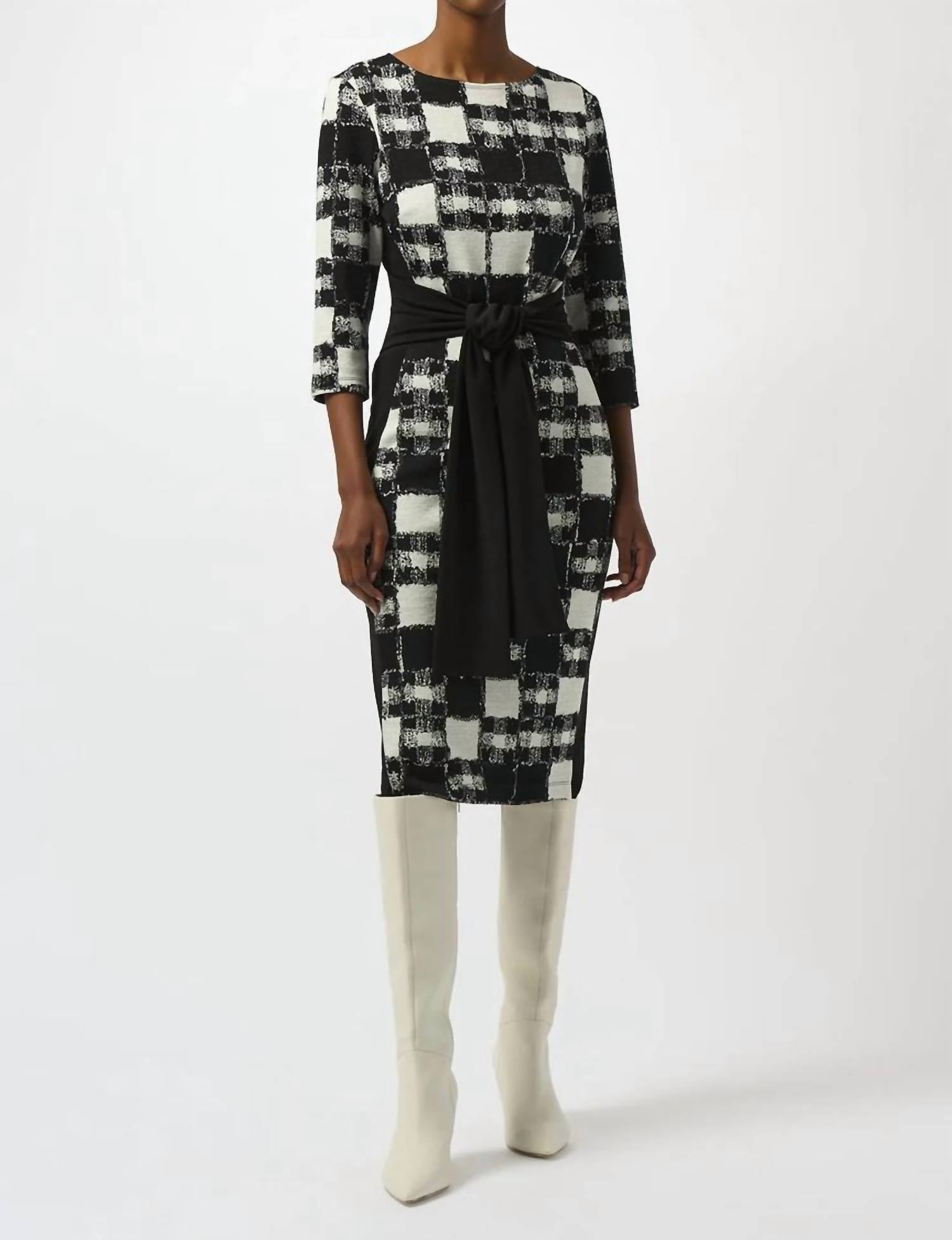 Joseph Ribkoff - Jacquard Sweater Sheath Dress