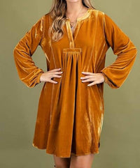 Easel - Rush Of Velvet Tunic Mini Dress