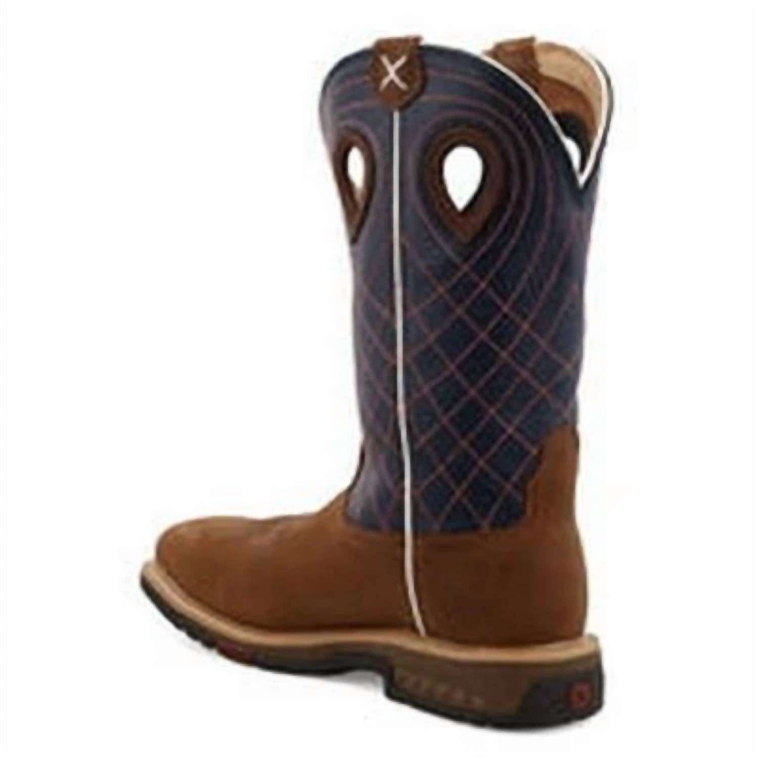 TWISTED X Women's Western Work Boot in brown navy - women's shoe - view 4