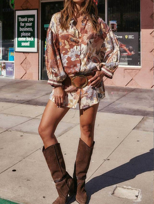 Spell - Volcano Goddess Mini Shirt Dress