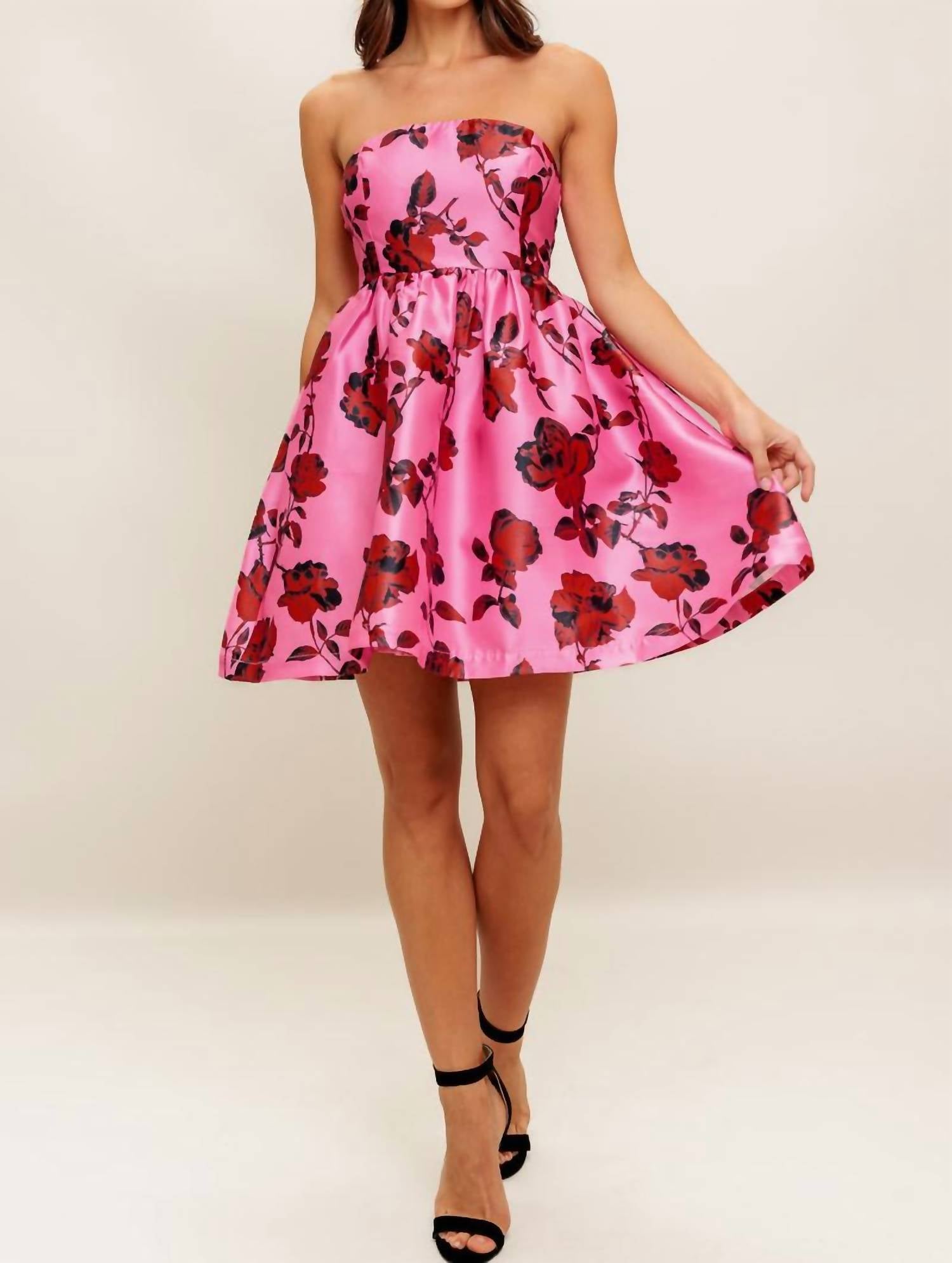 Flying Tomato - Strapless Seduction Woven Mini Dress