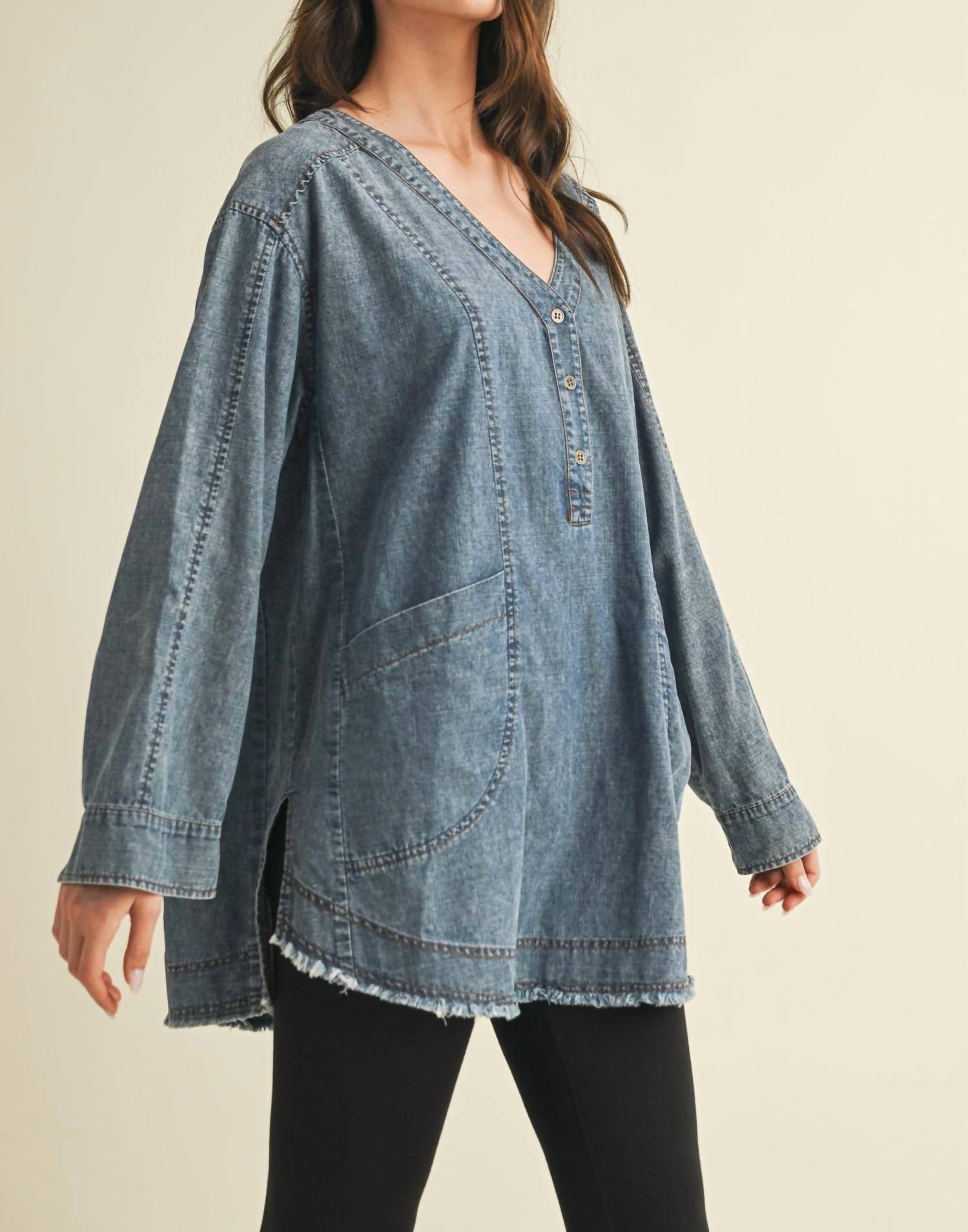 Mustard Seed - Patch Pocket Denim Top