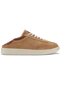 OluKai Men's Punini Suede Sneakers in tan toffee - men's sneaker - detail view