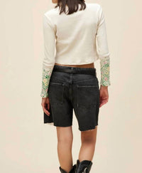 Daydreamer - Elton John Floral Pointelle Long Sleeve Top