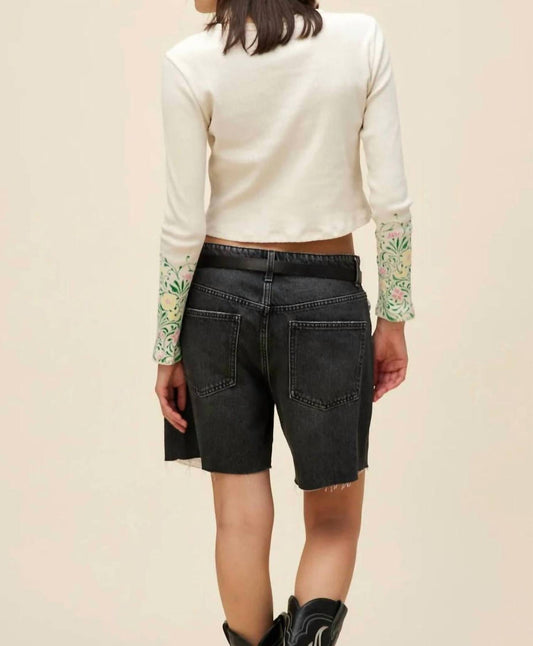 Daydreamer - Elton John Floral Pointelle Long Sleeve Top