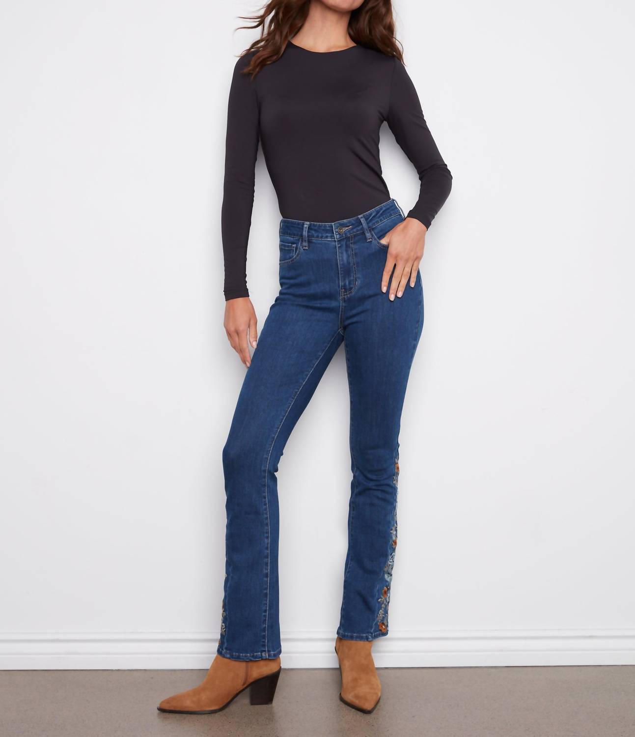 Charlie B - Bootcut Jeans With Embroidered Side Inserts