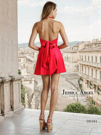 Jessica Angel - Women's Halter Flowy Back Bow Tie Dress
