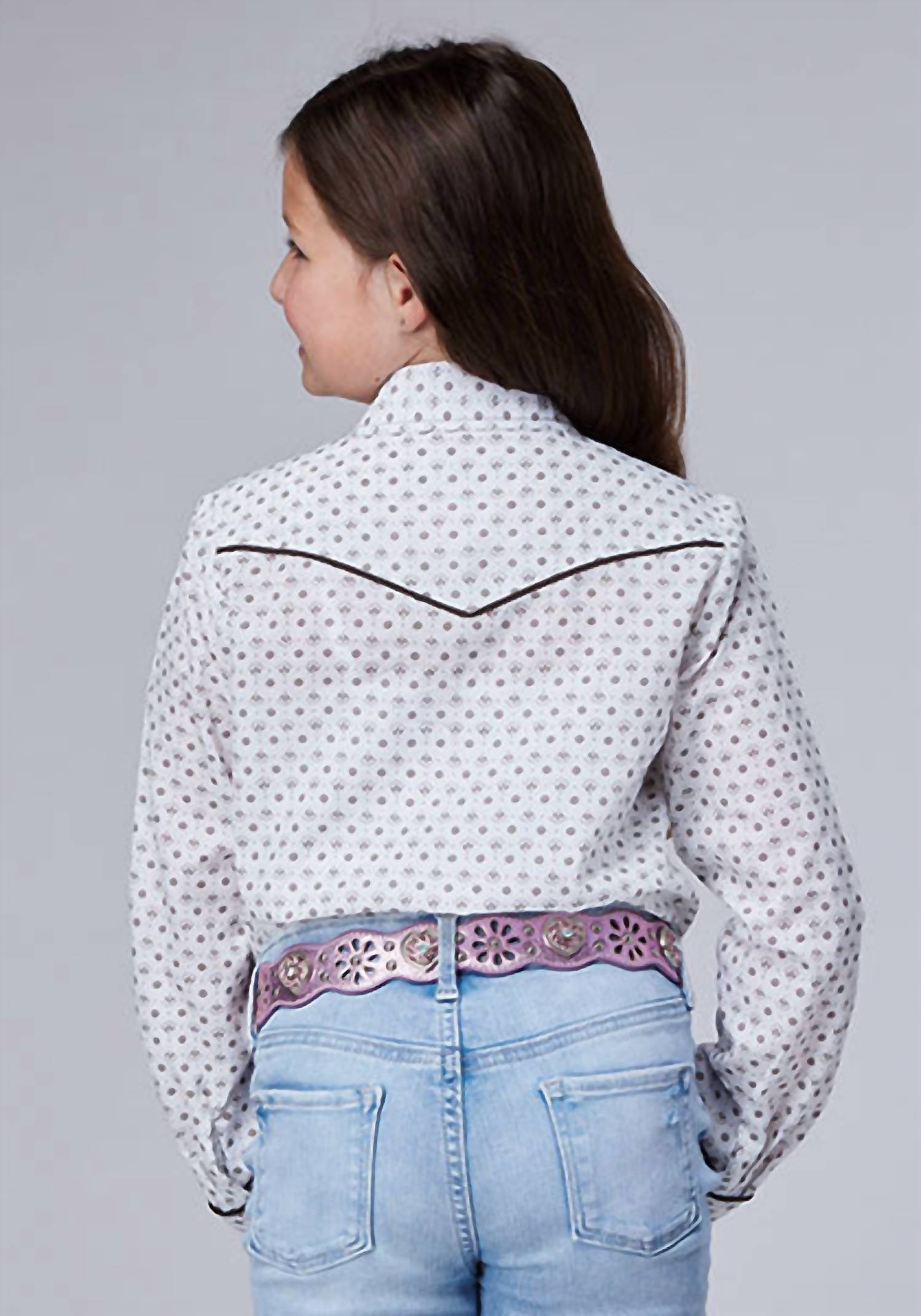 Roper - Girl's Long Sleeve Retro Piped Top