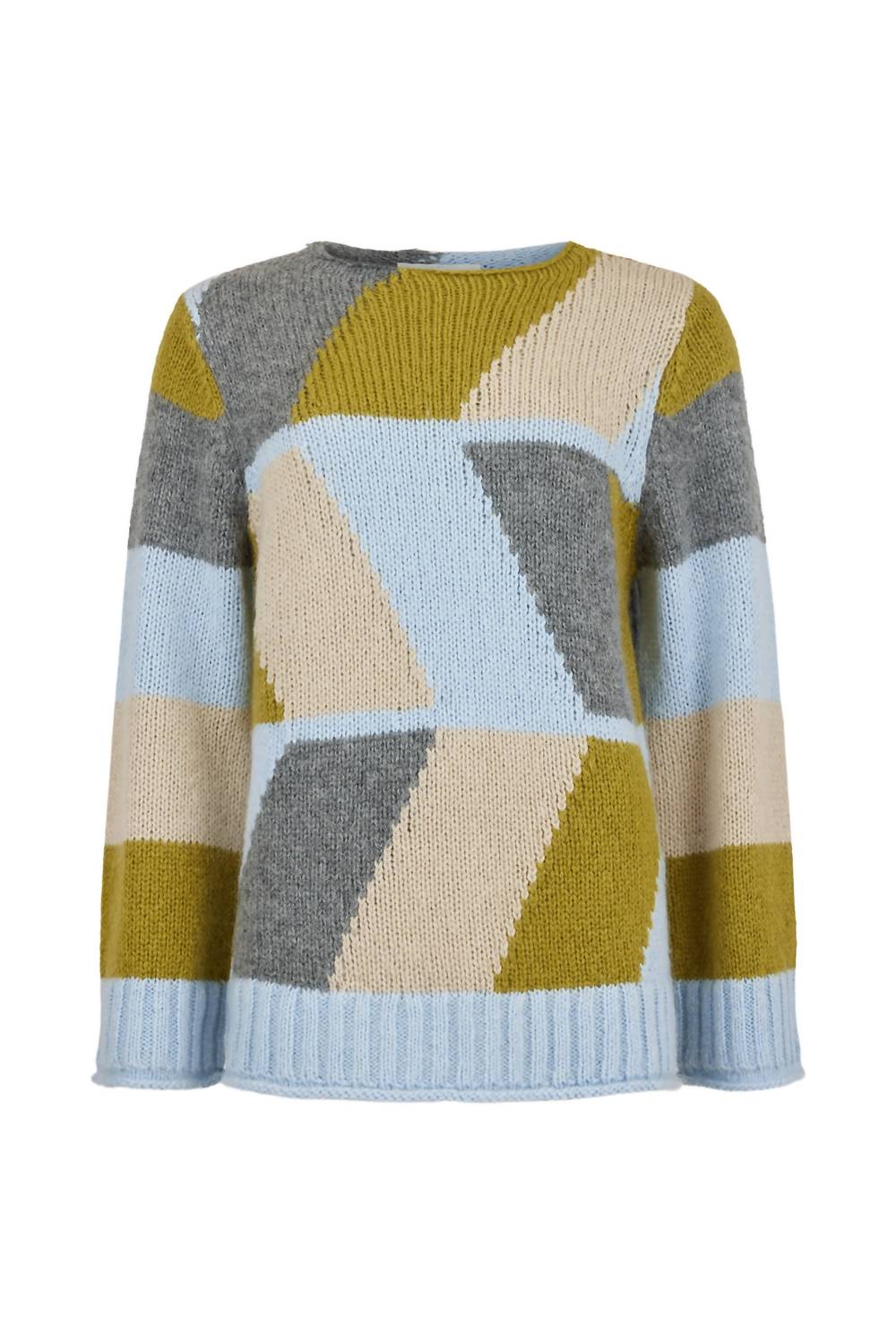 Noen - Geometric Colour Block Knit Sweater