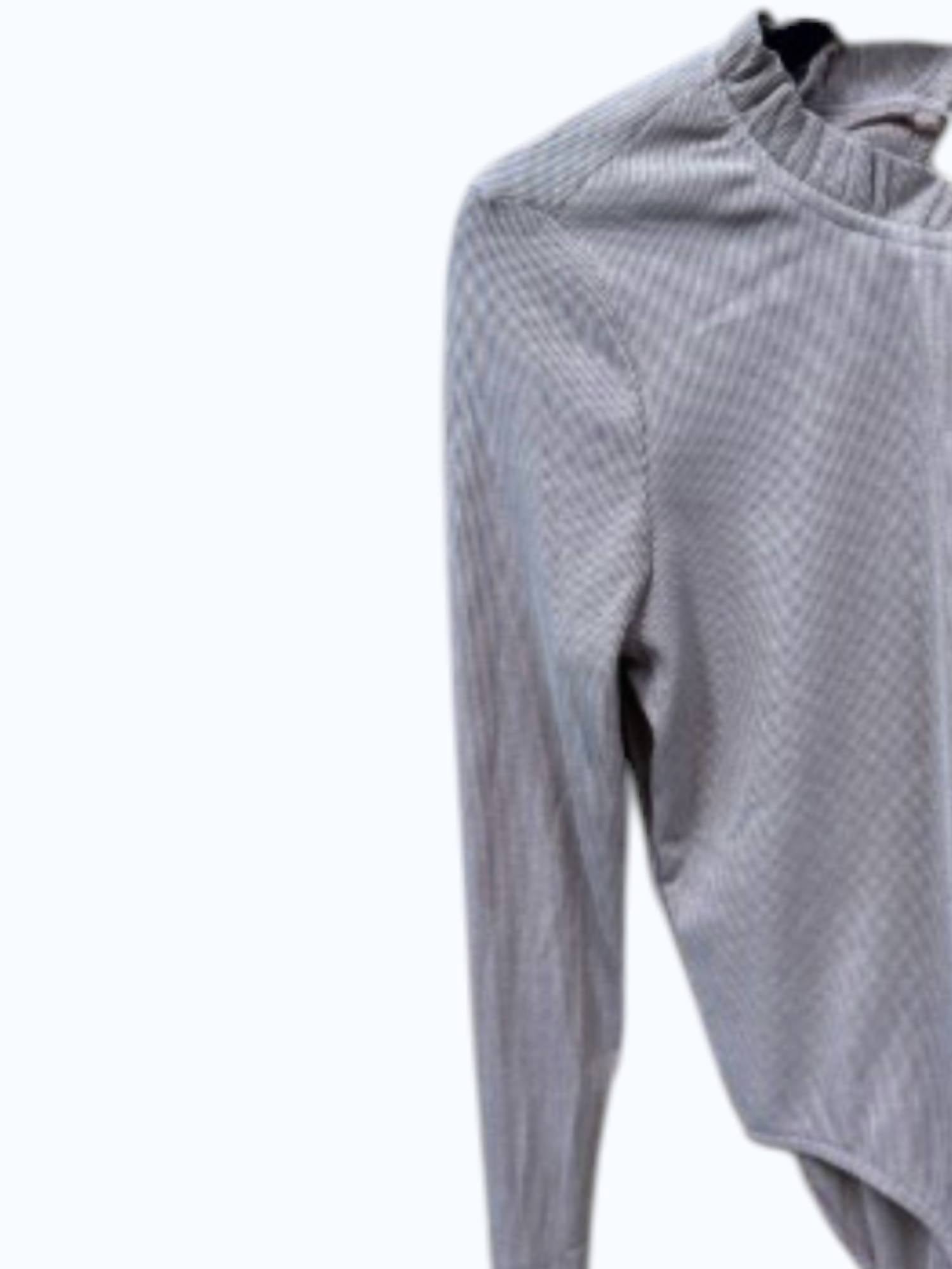 Listicle Women's Ruffle Ribbed Bodysuit in mauve - women's shirt - detail view