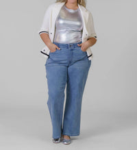 Minnie Rose - Cotton Blend Shrunken Blazer - Plus Size