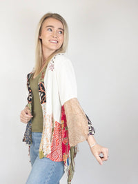 Young Threads - Boho Embroidered Kimono Cardigan