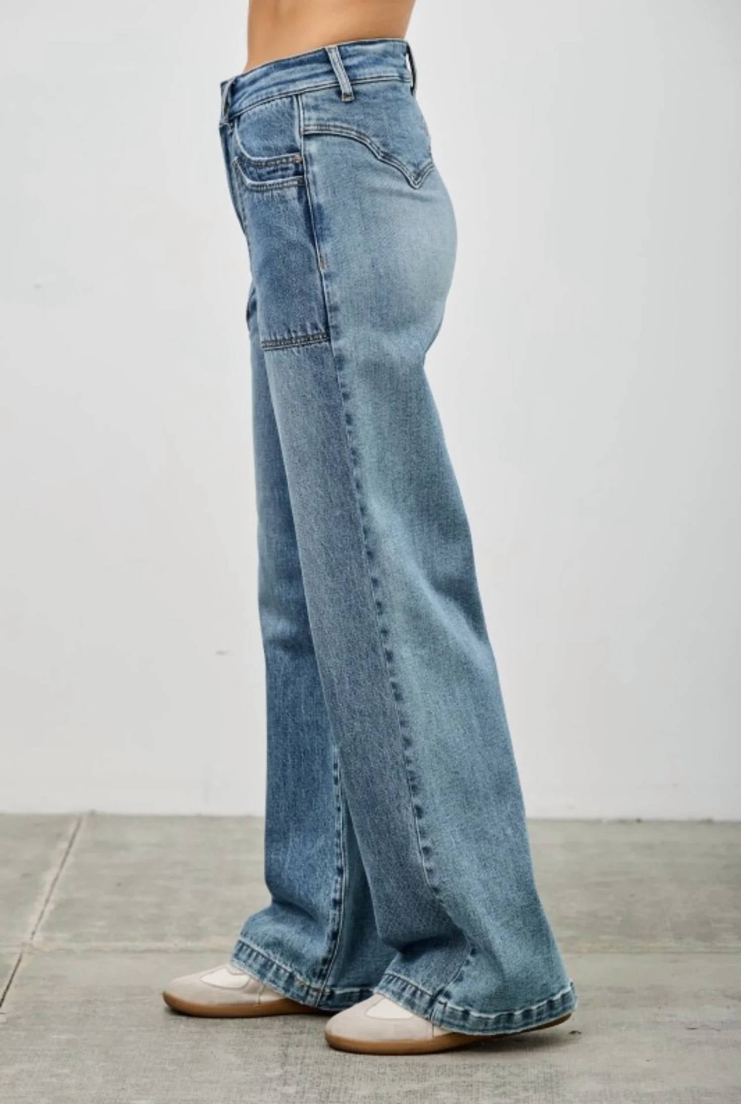 Saige Denim - Coralie Western Wide Leg Jeans