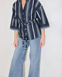 Flying Tomato - Striped Woven Top