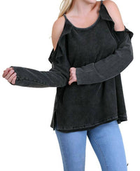 Umgee - Ruffled Open Shoulder Tunic - Plus